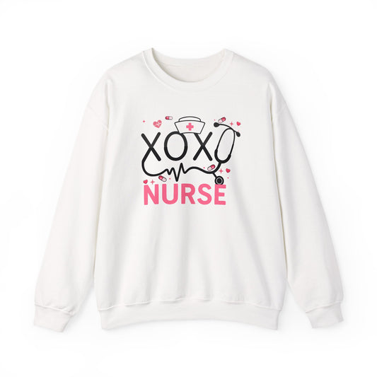 XOXO Nurse Sweatshirt | Cute RN Valentine Gift | Heartbeat Nursing Crewneck