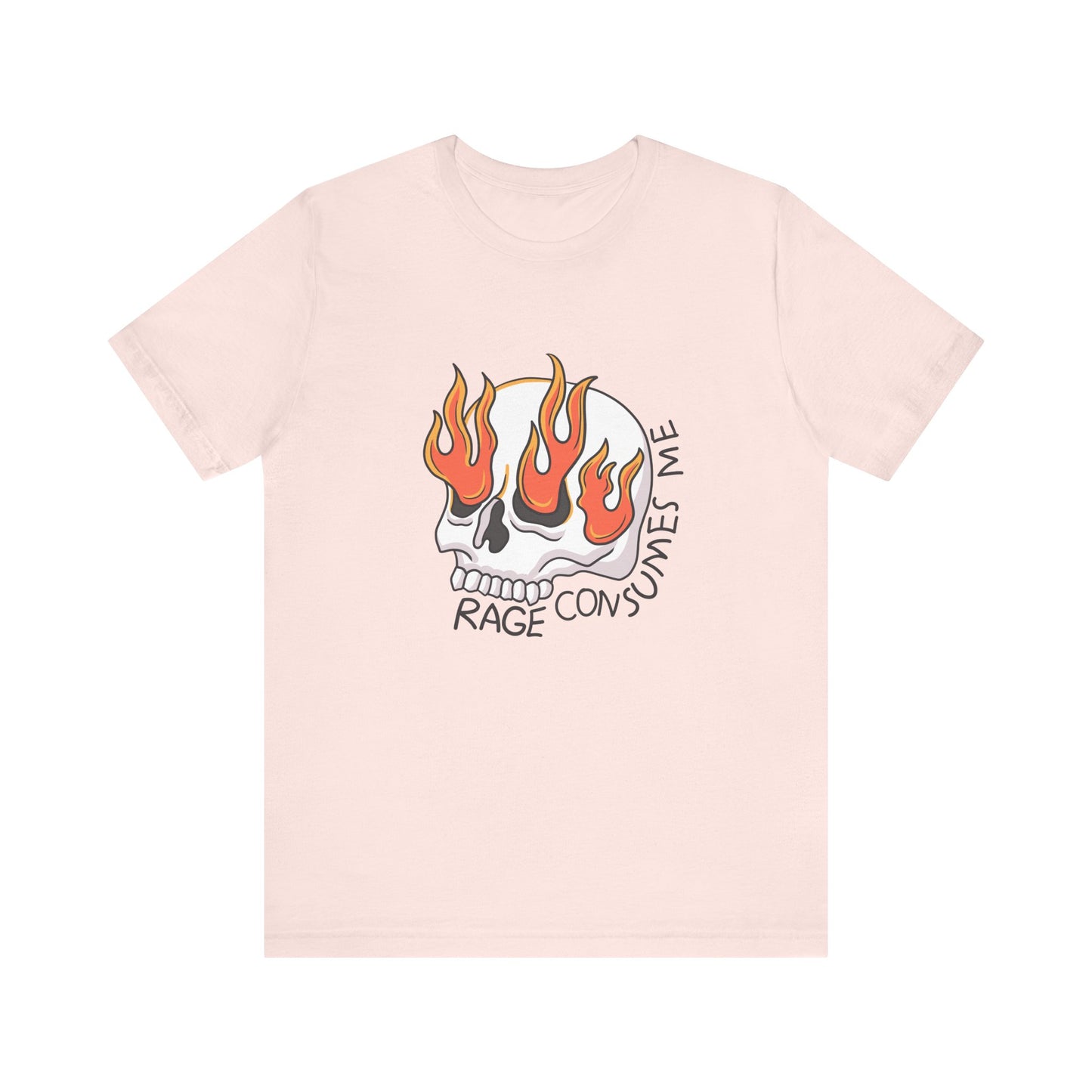Rage Consumes Me Skull Shirt | Funny Flaming Skull Tee | Weird Humor Unisex T-Shirt | Vintage Meme Graphic | Silly Cat Lover Gift