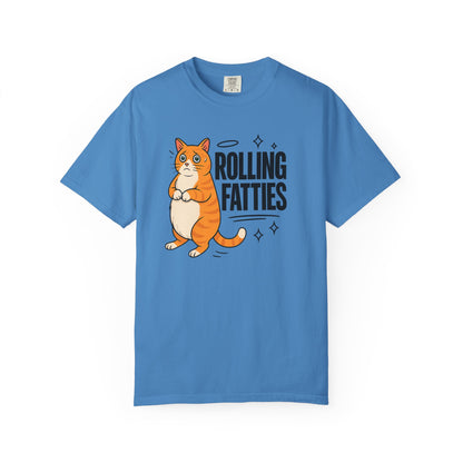 Rolling Fatties Cat shirt | Funny unisex tee | Relaxed fit gift | Comfort Colors graphic | Mental health humor shirt | Cat lover apparel