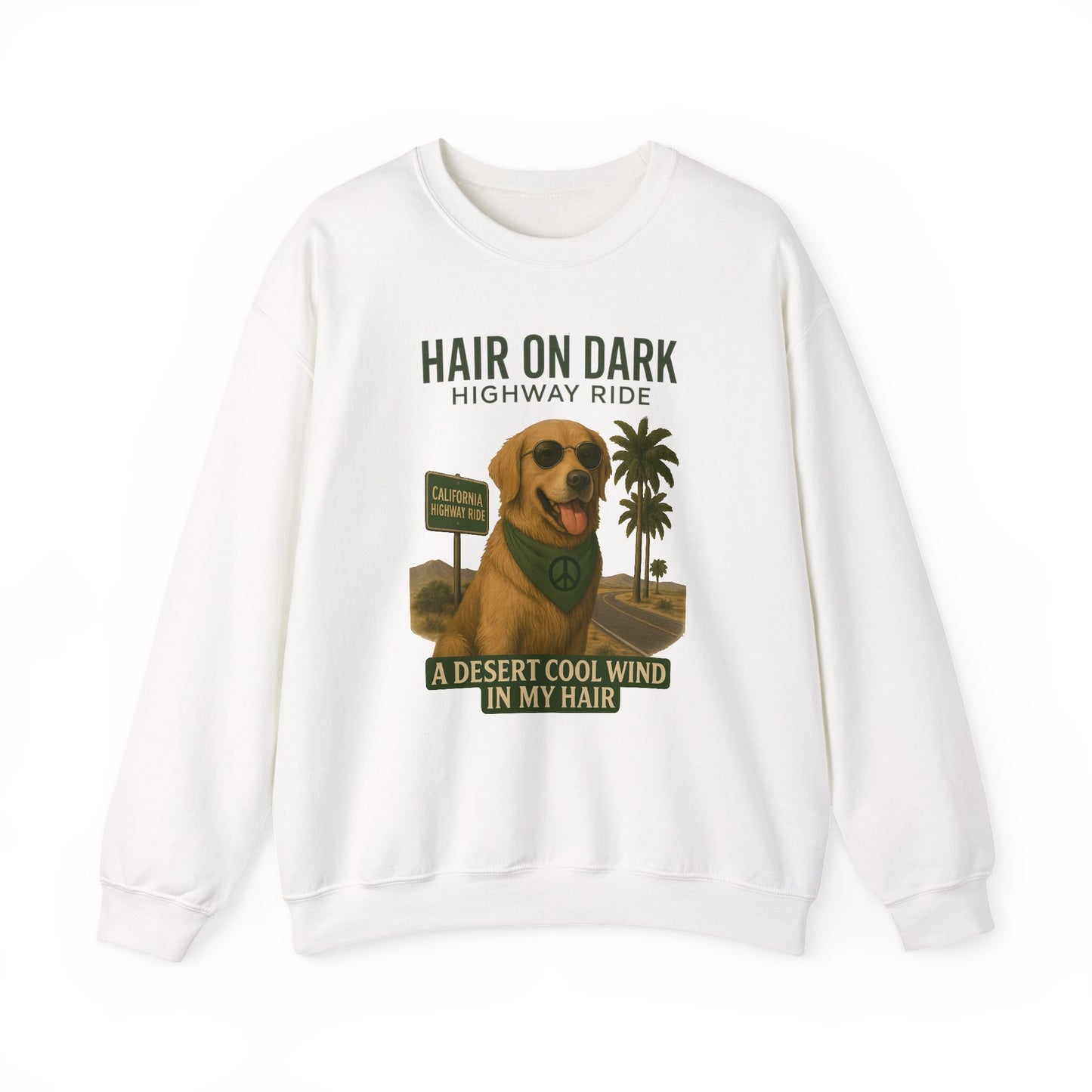 Cool Wind in My Hair Sweatshirt | Hippie Dog Retro Gift | Vintage Graphic