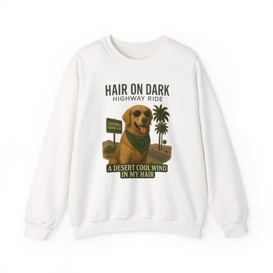 Cool Wind in My Hair Sweatshirt | Hippie Dog Retro Gift | Vintage Graphic