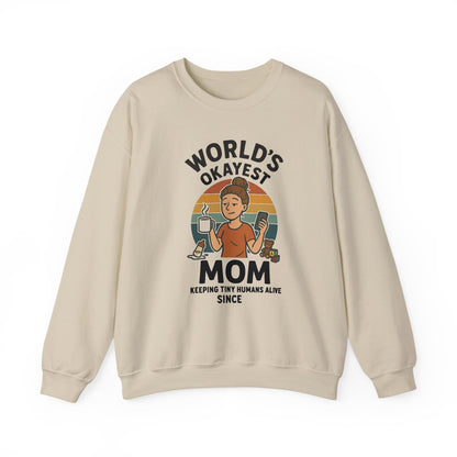 World’s Okayest Mom Sweatshirt | Funny Mama Tee | Mother’s Day Gift for Her