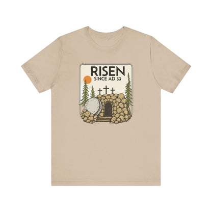 Rolling Stones Shirt | Christian Easter Tee | He Is Risen Graphic | Jesus Faith Shirt | Vintage Bible Verse | Gift for Her |Since ad 33