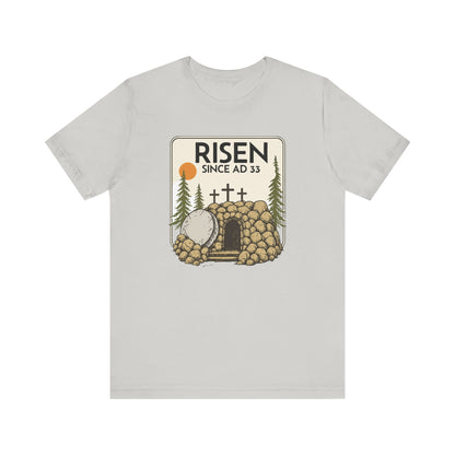 Rolling Stones Shirt | Christian Easter Tee | He Is Risen Graphic | Jesus Faith Shirt | Vintage Bible Verse | Gift for Her |Since ad 33