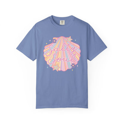 Summer Salty Soul shirt | Trendy beach vibes | Salty soul aesthetic | Comfort Colors retro tee | Ocean lover gift | Vacation graphic top