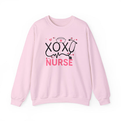 XOXO Nurse Sweatshirt | Cute RN Valentine Gift | Heartbeat Nursing Crewneck