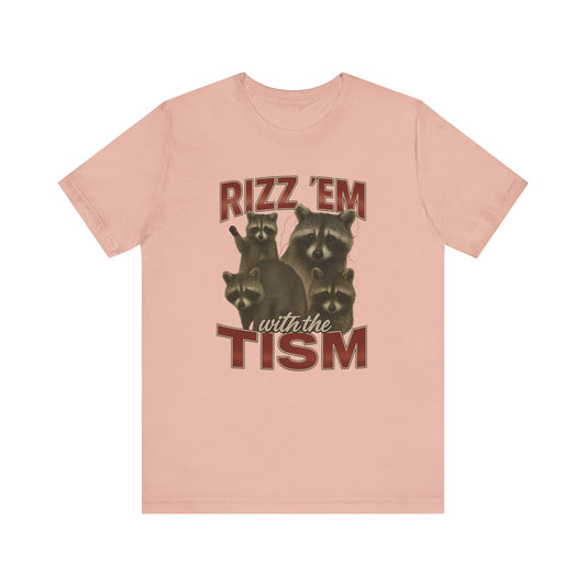 Rizz Em With The Tism Funny Shirt | unisex graphic tee | retro vintage raccoon meme shirt | comfort colors top | autism awareness gift