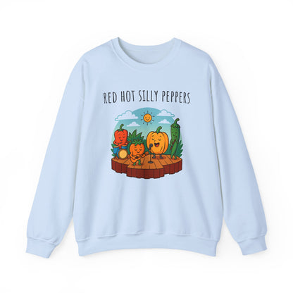 Red hot silly peppers sweatshirt | cozy unisex graphic sweater | music pun shirt | novelty band top | retro comfy vibe gift idea