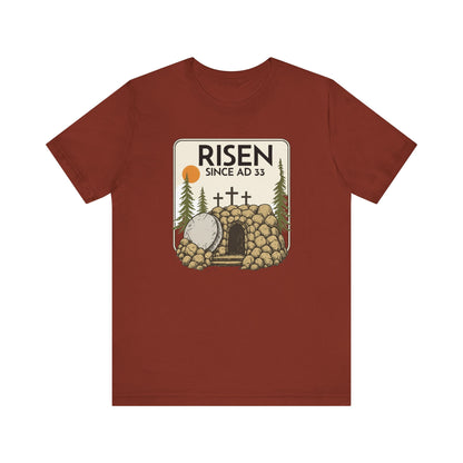Rolling Stones Shirt | Christian Easter Tee | He Is Risen Graphic | Jesus Faith Shirt | Vintage Bible Verse | Gift for Her |Since ad 33