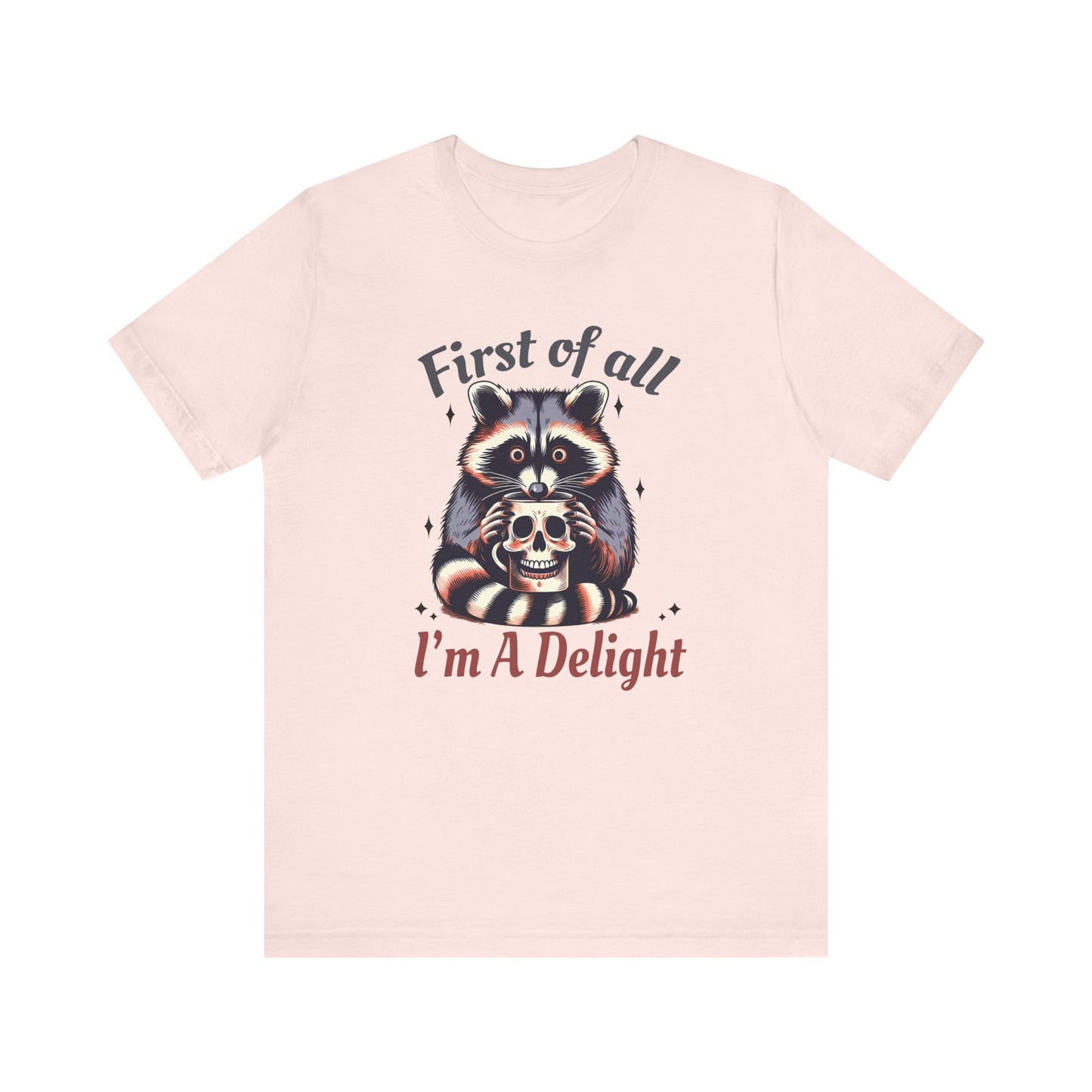 Retro First Of All I'm A Delight Sarcastic Angry Opossum Lover Shirt | Animal Humor Tee | Self Love Gift | Sarcastic Tshirt | Cute Possum