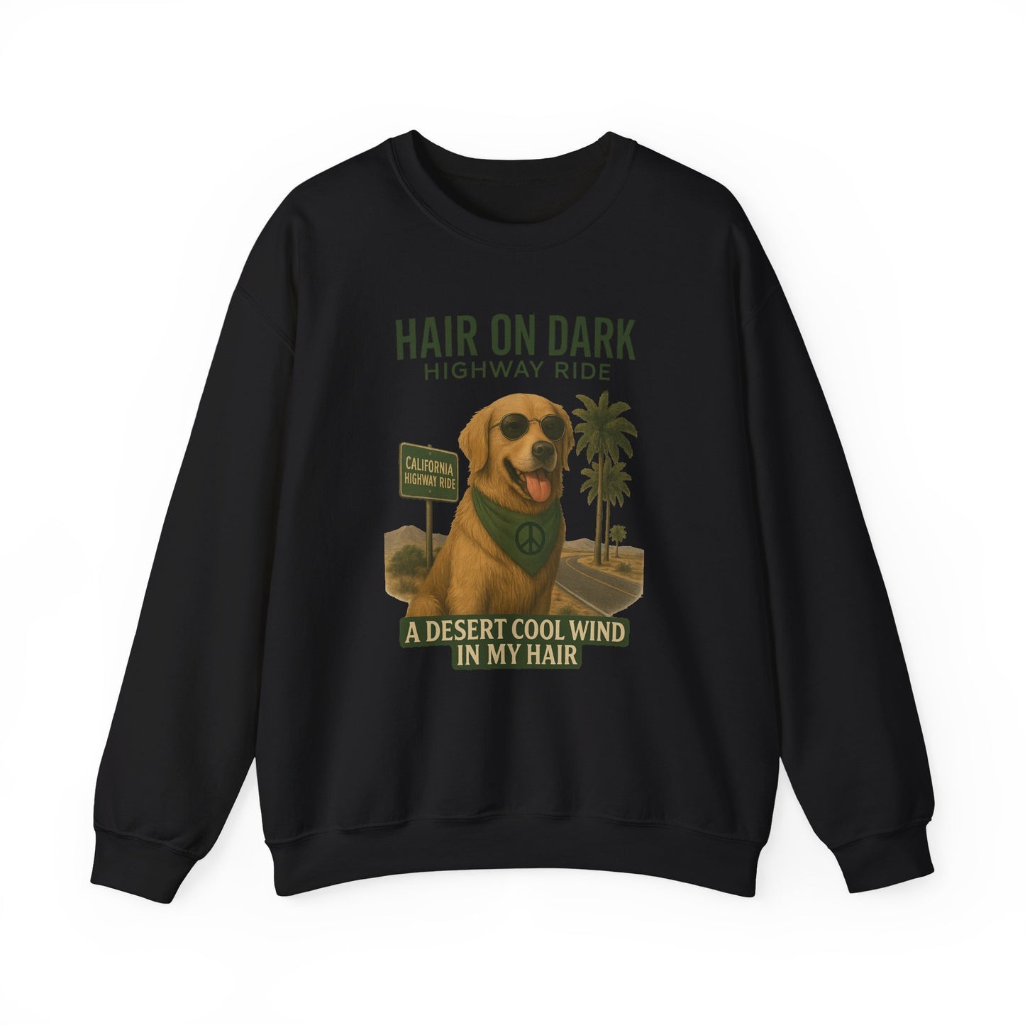 Cool Wind in My Hair Sweatshirt | Hippie Dog Retro Gift | Vintage Graphic