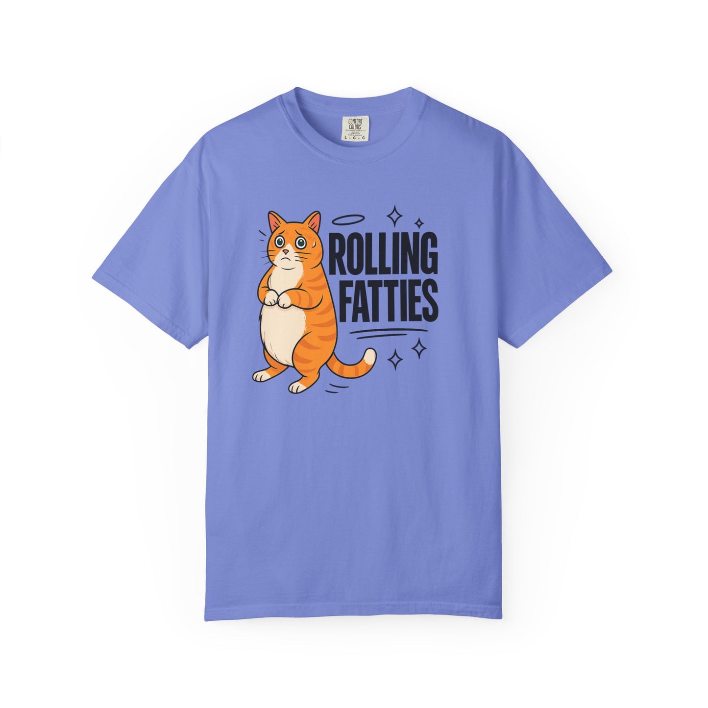 Rolling Fatties Cat shirt | Funny unisex tee | Relaxed fit gift | Comfort Colors graphic | Mental health humor shirt | Cat lover apparel