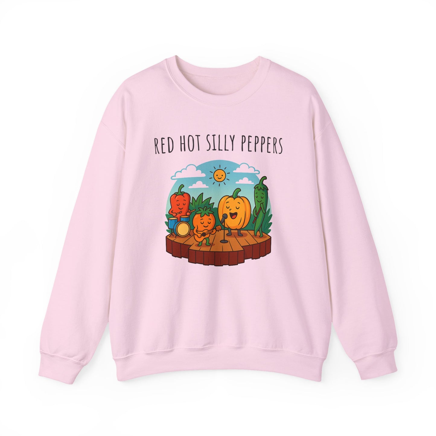 Red hot silly peppers sweatshirt | cozy unisex graphic sweater | music pun shirt | novelty band top | retro comfy vibe gift idea