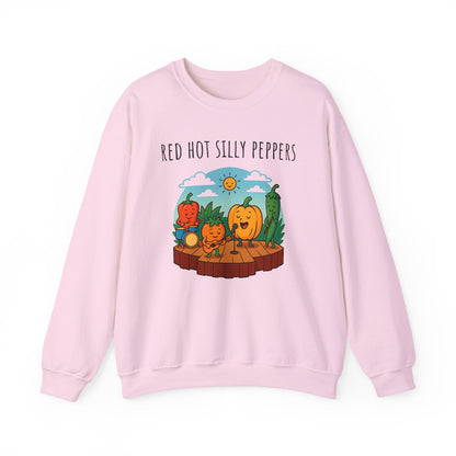 Red hot silly peppers sweatshirt | cozy unisex graphic sweater | music pun shirt | novelty band top | retro comfy vibe gift idea