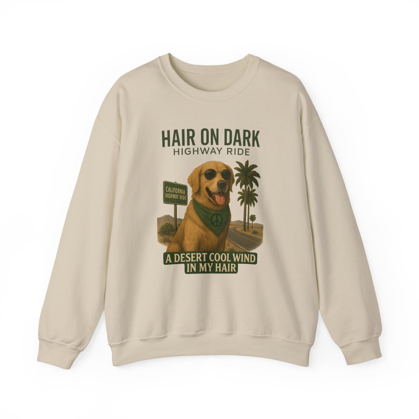 Cool Wind in My Hair Sweatshirt | Hippie Dog Retro Gift | Vintage Graphic