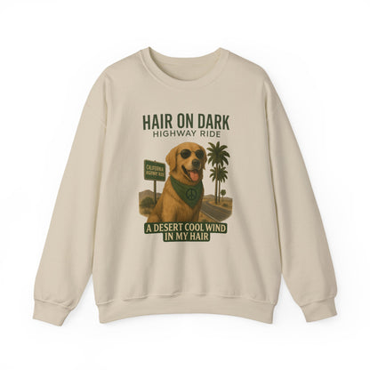 Cool Wind in My Hair Sweatshirt | Hippie Dog Retro Gift | Vintage Graphic