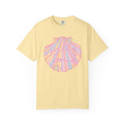 Summer Salty Soul shirt | Trendy beach vibes | Salty soul aesthetic | Comfort Colors retro tee | Ocean lover gift | Vacation graphic top