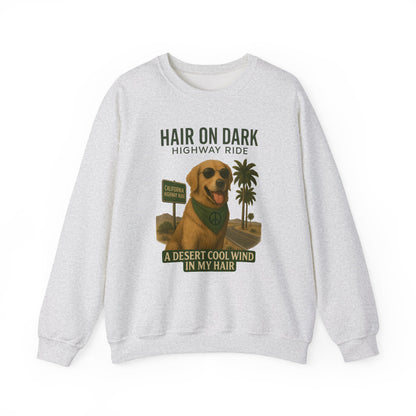 Cool Wind in My Hair Sweatshirt | Hippie Dog Retro Gift | Vintage Graphic