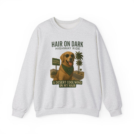Cool Wind in My Hair Sweatshirt | Hippie Dog Retro Gift | Vintage Graphic