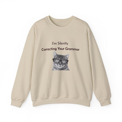 I'm Silently Correcting Your Grammar Sweatshirt | Funny Teacher Gift | English Language Nerd | Mom Life Humor | Cozy Unisex Crewneck