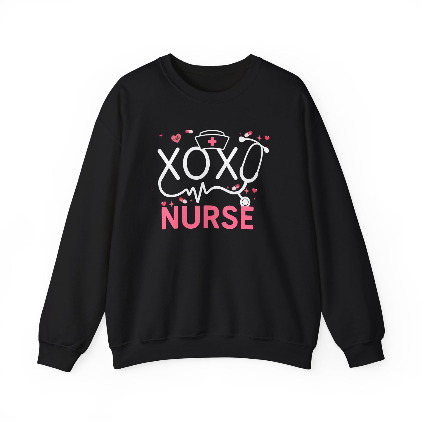 XOXO Nurse Sweatshirt | Cute RN Valentine Gift | Heartbeat Nursing Crewneck