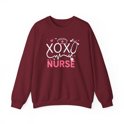 XOXO Nurse Sweatshirt | Cute RN Valentine Gift | Heartbeat Nursing Crewneck