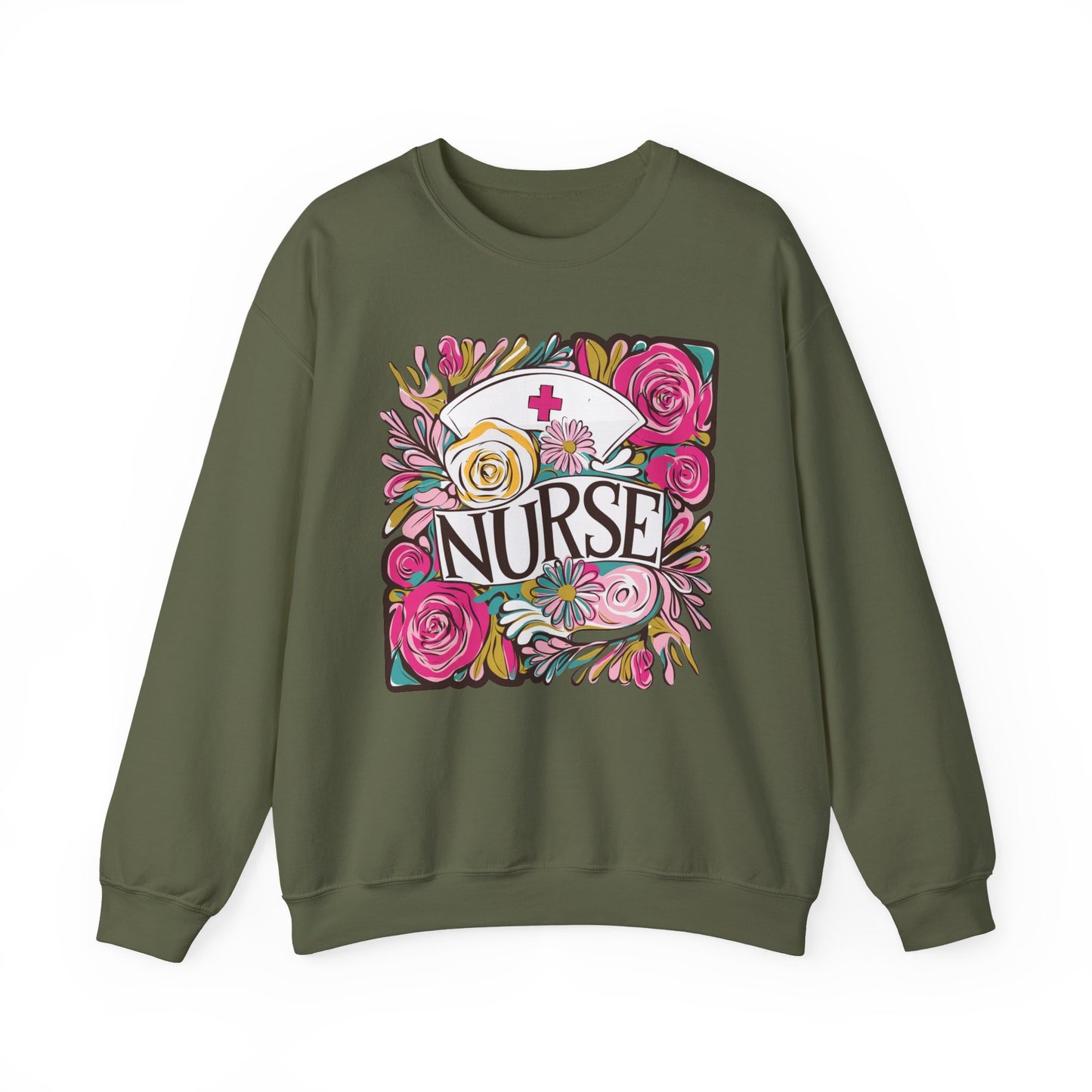 Nurse Sweatshirt | Floral Embroidered Crewneck | Nurse Appreciation Gift