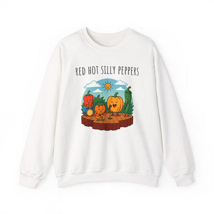 Red hot silly peppers sweatshirt | cozy unisex graphic sweater | music pun shirt | novelty band top | retro comfy vibe gift idea