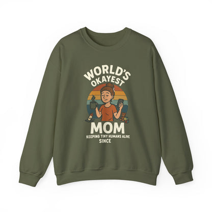 World’s Okayest Mom Sweatshirt | Funny Mama Tee | Mother’s Day Gift for Her