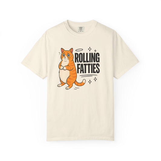 Rolling Fatties Cat shirt | Funny unisex tee | Relaxed fit gift | Comfort Colors graphic | Mental health humor shirt | Cat lover apparel
