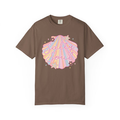 Summer Salty Soul shirt | Trendy beach vibes | Salty soul aesthetic | Comfort Colors retro tee | Ocean lover gift | Vacation graphic top