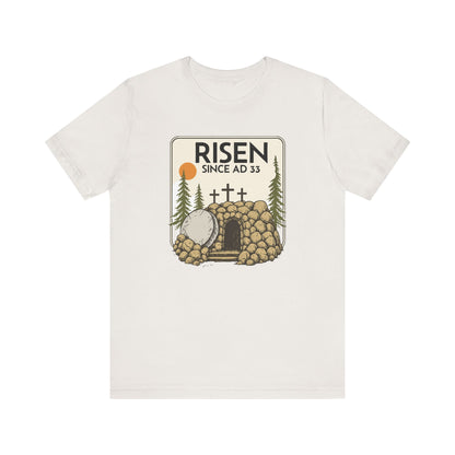 Rolling Stones Shirt | Christian Easter Tee | He Is Risen Graphic | Jesus Faith Shirt | Vintage Bible Verse | Gift for Her |Since ad 33