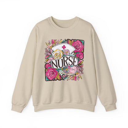 Nurse Sweatshirt | Floral Embroidered Crewneck | Nurse Appreciation Gift