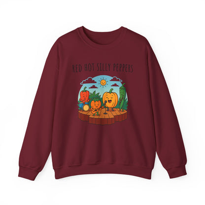 Red hot silly peppers sweatshirt | cozy unisex graphic sweater | music pun shirt | novelty band top | retro comfy vibe gift idea