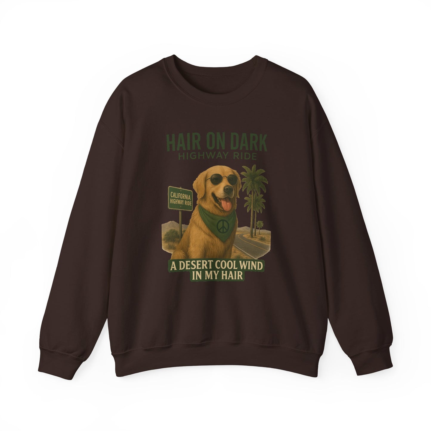 Cool Wind in My Hair Sweatshirt | Hippie Dog Retro Gift | Vintage Graphic