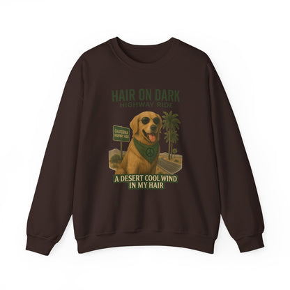 Cool Wind in My Hair Sweatshirt | Hippie Dog Retro Gift | Vintage Graphic