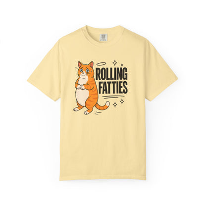Rolling Fatties Cat shirt | Funny unisex tee | Relaxed fit gift | Comfort Colors graphic | Mental health humor shirt | Cat lover apparel
